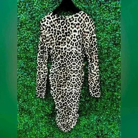 POPULAR 21 BLACK AND TAN LEOPARD PRINT MINI DRESS SIZE M - Picture 3 of 4